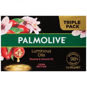 Palmolive Luminous Oils Rosehip & Almond Oil Cream Body Bar - 90g - 3 Pack