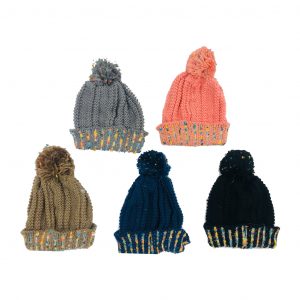 Knitted Beanie With Pompom #4 – Assorted Colours