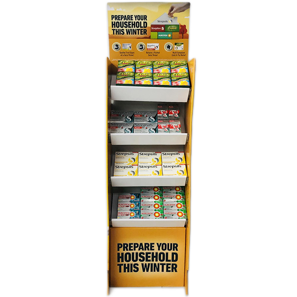 Lemsip, Strepsil, Nurofen Cold & Flu Stand - 88 Pcs