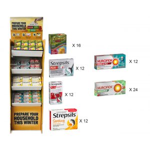 Lemsip, Strepsil, Nurofen Cold & Flu Stand - 88 Pcs
