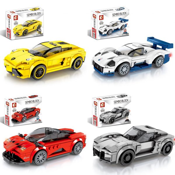 Sembo Block Creative Building Blocks - Cars - Assorted - 19cm x 25cm