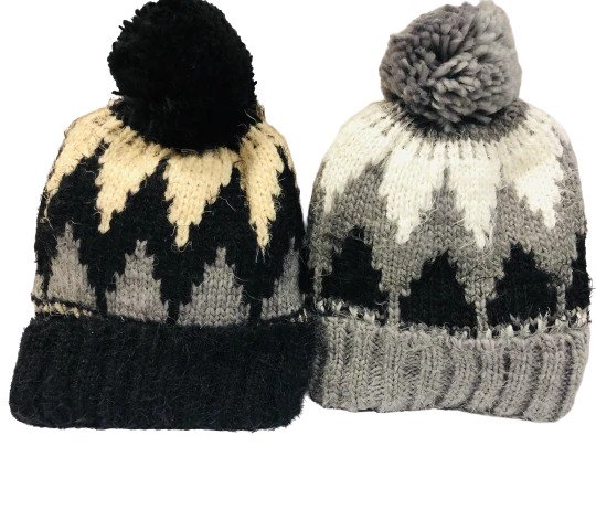 Knitted Beanie With Pompom #2 – Assorted Colours