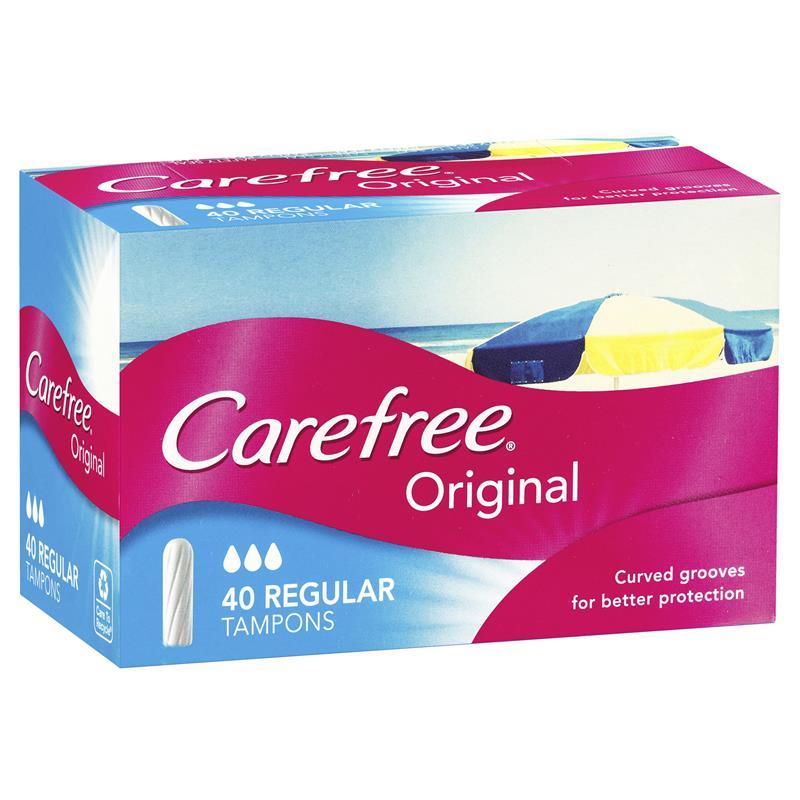Carefree Tampons Regular - 40 Pack