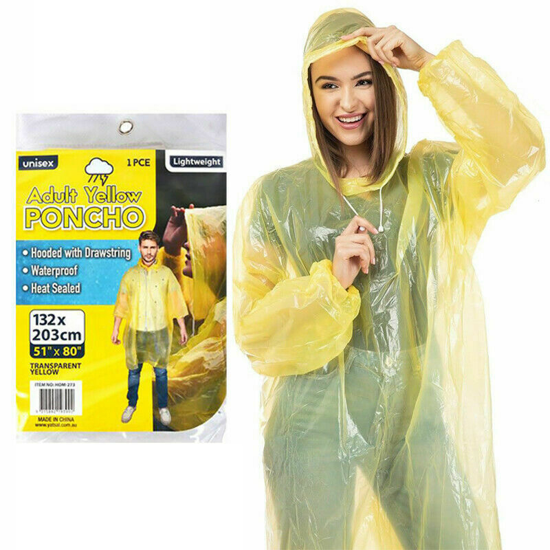 Adult Yellow Hooded Poncho