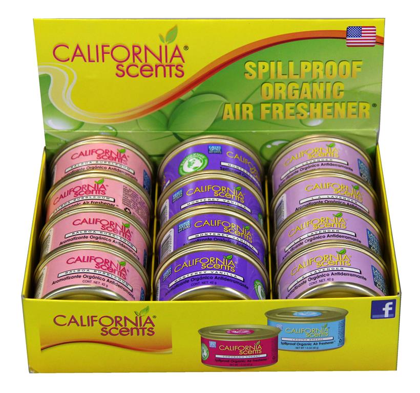 California Scents - Spill Proof Organic Air Freshener - 3 Flavours