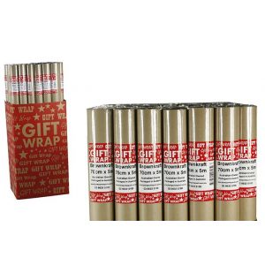 Gift Wrap - Brown Craft - 70cm x 5M (40GSM)