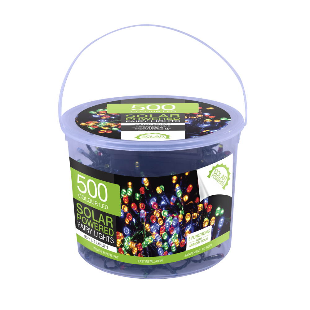 Solar 500 Led Fairy Lights 8F Memory Hold