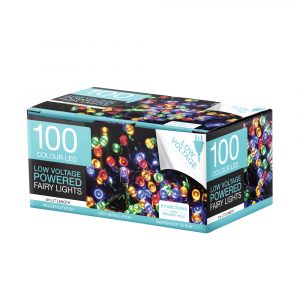 100 Coloured Led Fairy Lights 8 Function Memory Hold - CDU