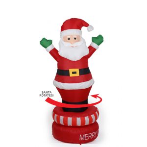 180 Cm Inflatable Spinning Santa W Led