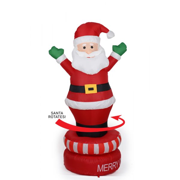 180 Cm Inflatable Spinning Santa W Led