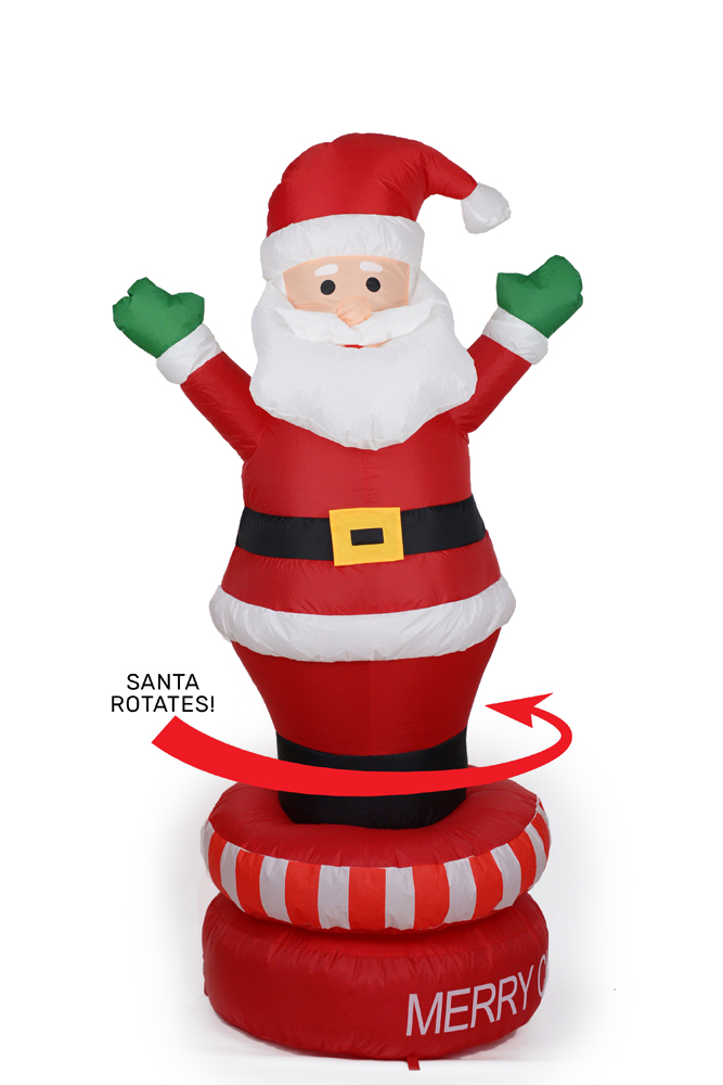180 Cm Inflatable Spinning Santa W Led