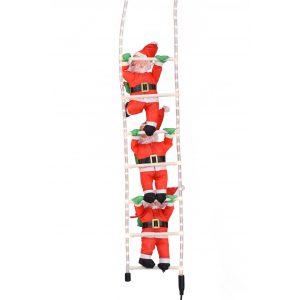 3 Climbing Santas On 2 Mtr Led Rope