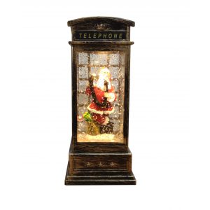Telephone Box Swirling Snowglobe W/Santa(Pre-Order)
