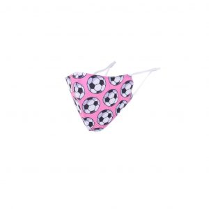 MaskiT Reusable 3 Layer Masks - Soccer Ball Pink
