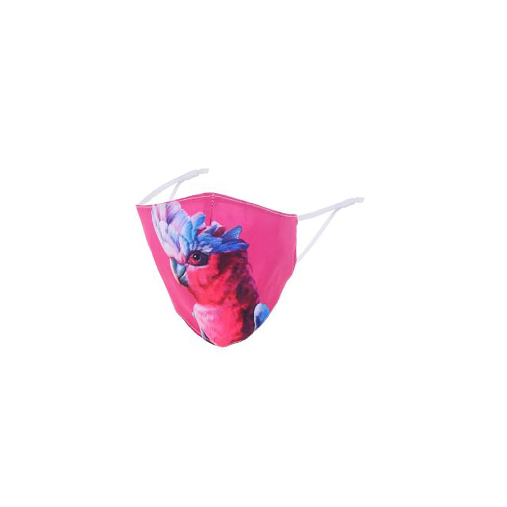 MaskiT Reusable 3 Layer Masks - Australian Birds Pink Cockatoo