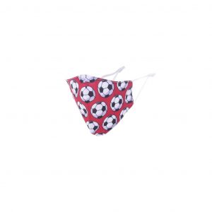 MaskiT Reusable 3 Layer Masks - Soccer Ball Red