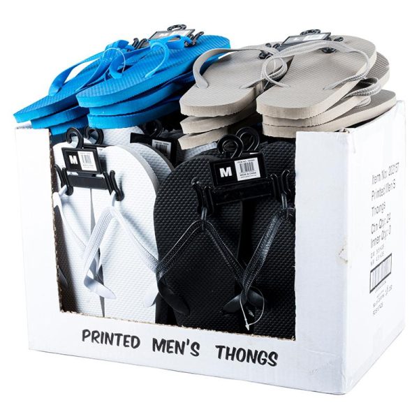 Thongs Mens Coloured Black, White, Grey & Blue