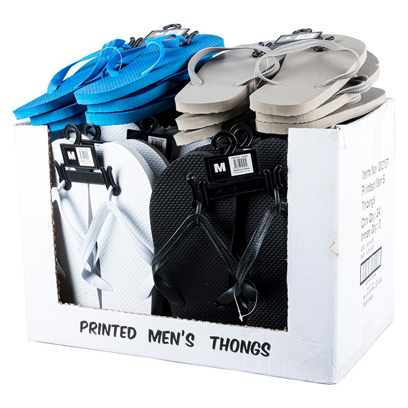 Thongs Mens Coloured Black, White, Grey & Blue