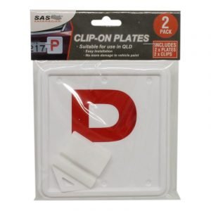 P Plate QLD Red Clip On 2pk