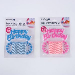 Candle Set Happy Birthday 25pc