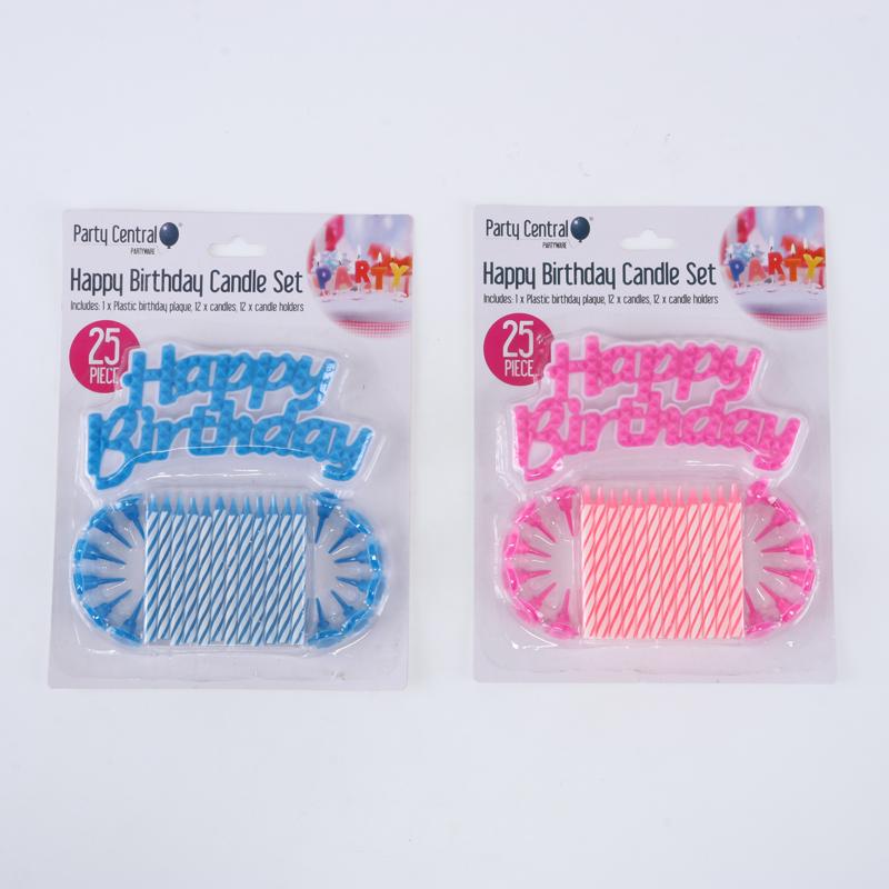 Candle Set Happy Birthday 25pc