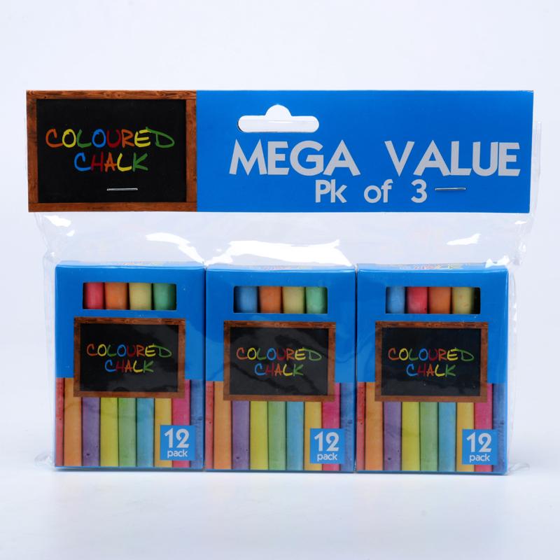 Chalk Coloured - 9cm 3pk x 12 Pieces
