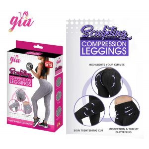 Gia Sculpting Compression Work Out Leggings Grey - As Seen on Tiktok