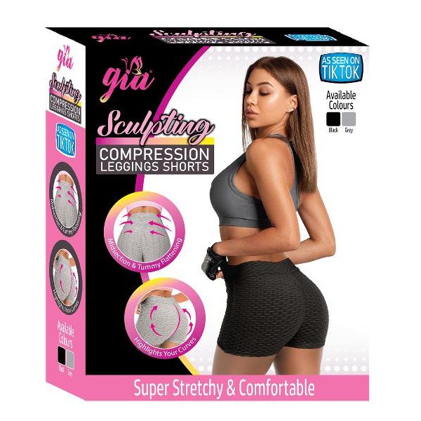 Gia Sculpting Compression Work Out Shorts Black - As Seen on Tiktok