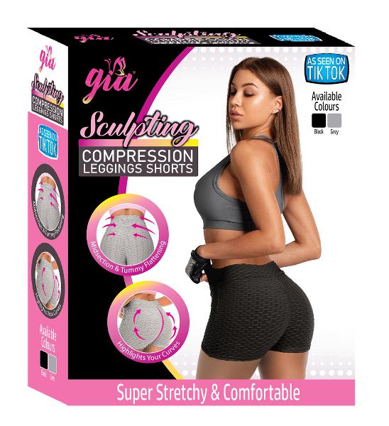 Gia Sculpting Compression Work Out Shorts Black - As Seen on Tiktok