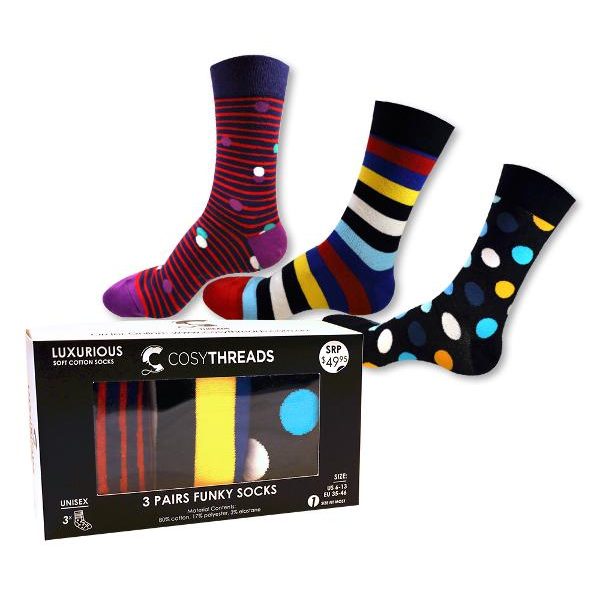 Cosy Threads Funky Socks Gift Pack - 3 Pack
