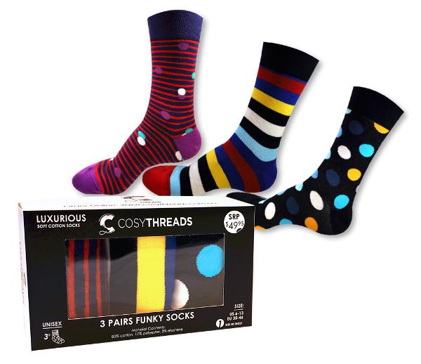 Cosy Threads Funky Socks Gift Pack - 3 Pack
