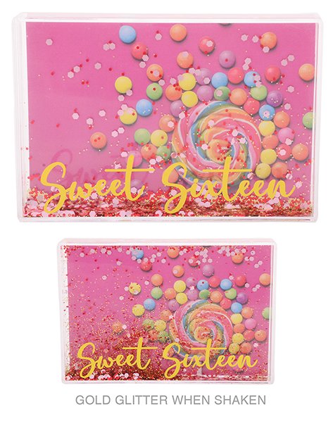 Gibson Glitter Photo Frame - 6"x4" - Sweet Sixteen