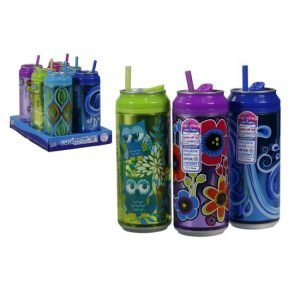 Cool Gear Can With Assorted Graphic & Straw - 473ml - CDU