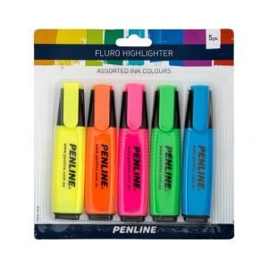 Penline Fluro Highlighters - 5 pack