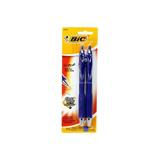 BIC Pro+ Ball Pen Medium 1.0mm Retractable (2 Pack) - Blue
