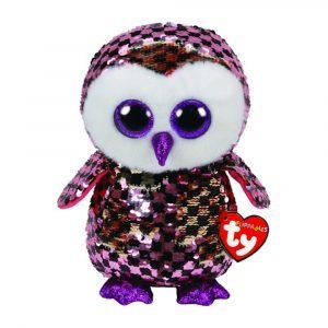 Ty Beanie Boos - Sequin Flippables - Checks The Owl - Medium