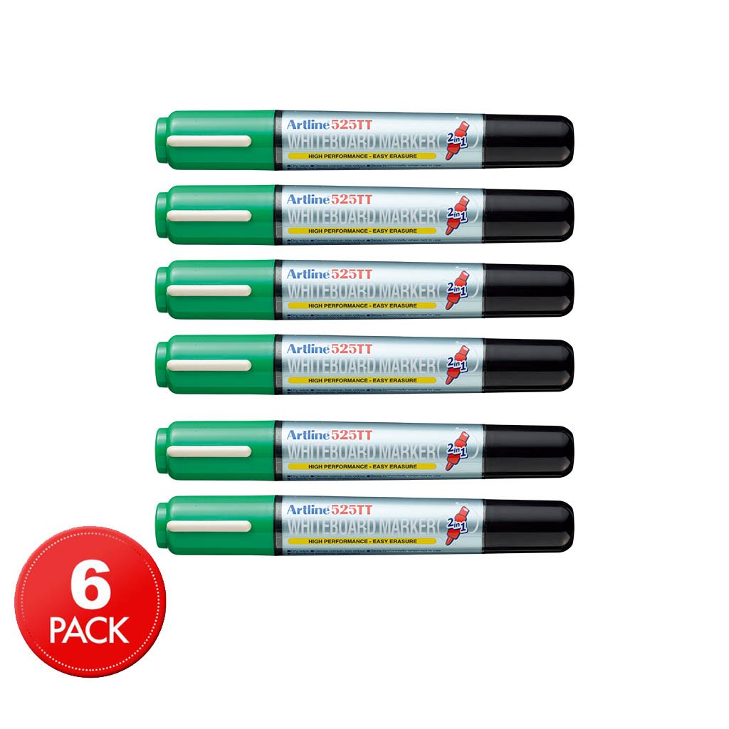 Artline 525TT Dual Nib Whiteboard Marker - Green/Black