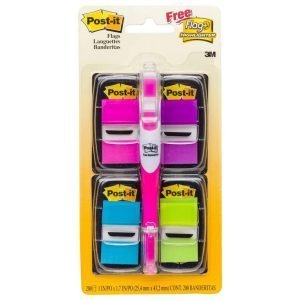 Post It Flags 4 Pack & Bonus Highlighter