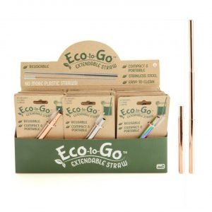 Eco-to-Go Steel Extendable Straw with Cleaning Brush - CDU