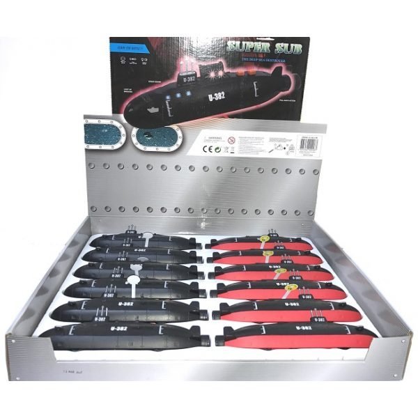 Die Cast Submarine 20cm Pull Back Light/Sound