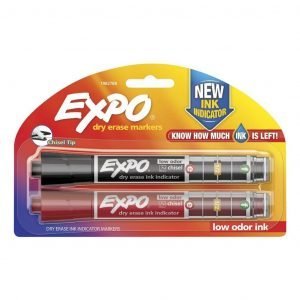 Expo Dry Erase Ink Indicator Chisel Tip Markers (2 Pack)