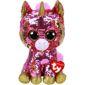 Ty Beanie Boos - Sequin Flippables - Sunset The Unicorn - Medium