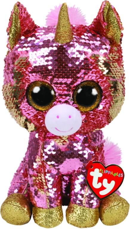 Ty Beanie Boos - Sequin Flippables - Sunset The Unicorn - Medium