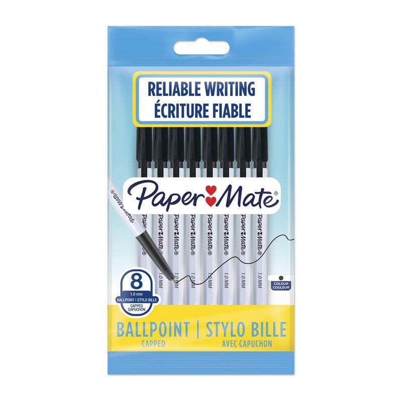 Paper Mate Ballpoint Pen Black - 1.0mm - 8 Pack