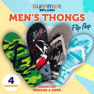 Thongs Mens Printed 4 Assorted Designs