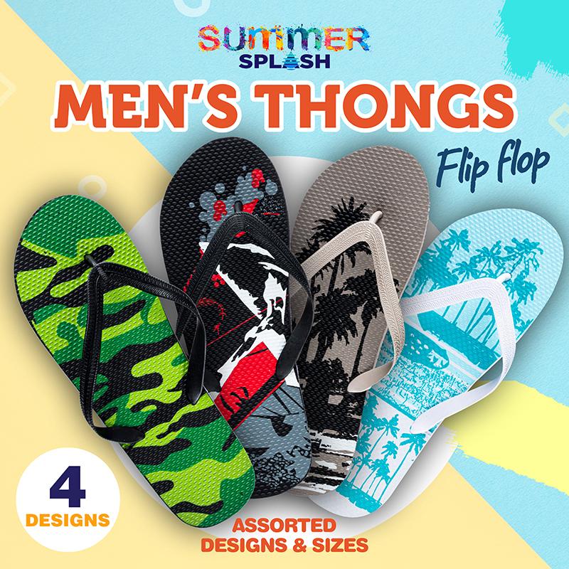 Thongs Mens Printed 4 Assorted Designs - Image 2