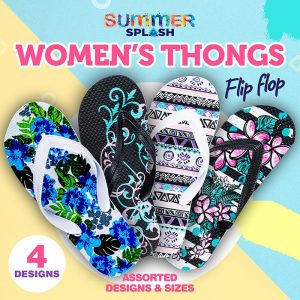 Thongs Womens Printed 4 Assorted Designs