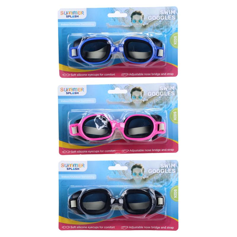 Goggles Swimming Kids With Clear Lenses - Assorted Colours