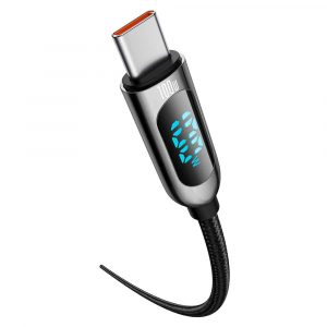 Baseus LED Display Type-C to Type-C Fast Charging Data Cable 100W 1m - Black