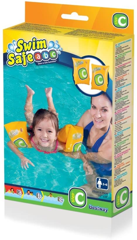 Inflatable Bestway Arm Bands Swim Safe Yellow 25cm x 15cm
